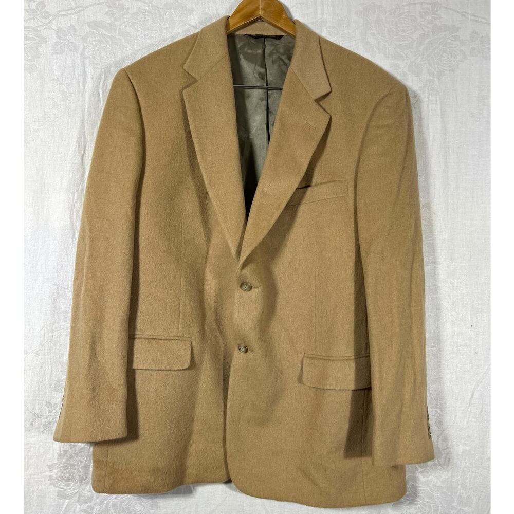 Evan Picone Vintage Sport Coat 44L Tan Camel Hair Lined